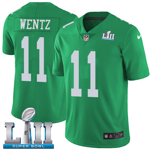 NFL Philadelphia Eagles #11 Wentz Super Bowl LII Vapor Untouchable Limited L.Green Jersey
