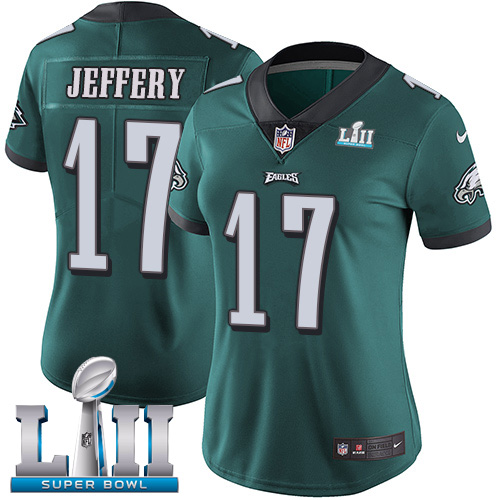 Womens NFL Philadelphia Eagles #17 Jeffery Super Bowl LII Vapor Untouchable Limited Green Jersey