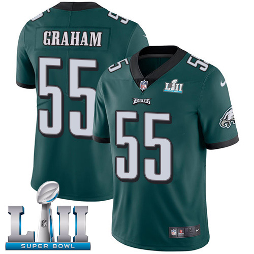 Kids NFL Philadelphia Eagles #56 Graham Super Bowl LII Vapor Untouchable Limited Green Jersey