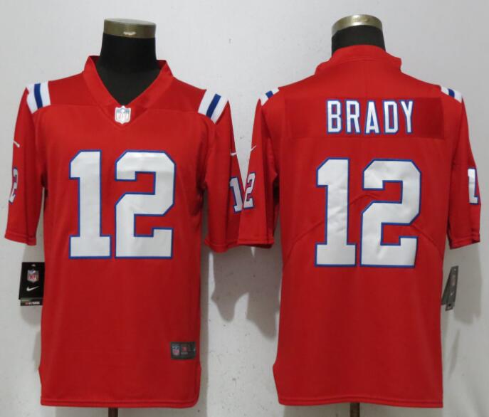 NFL New England Patriots #12 Brady Red Vapor Untouchable Limited Jersey