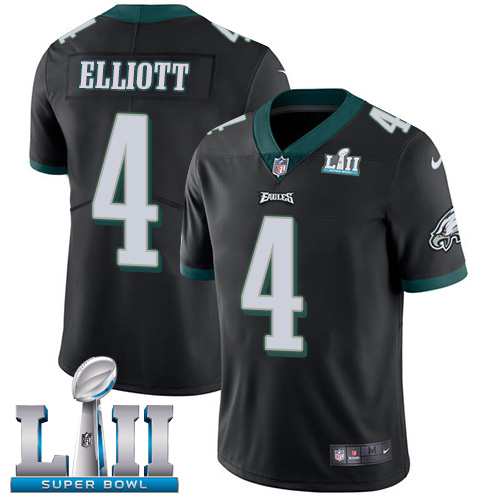 Kids NFL Philadelphia Eagles #4 Elliott Super Bowl LII Vapor Untouchable Limited Black Jersey