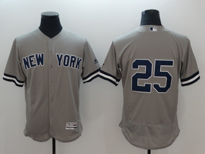 MLB New York Yankees #25 Torres Grey Jersey