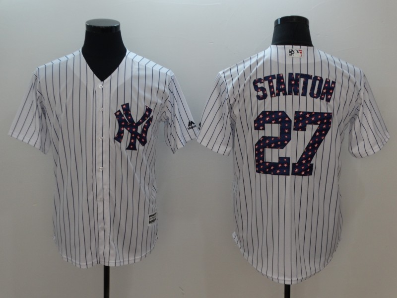 MLB New York Yankees #27 Stanton White Game Independent Jersey