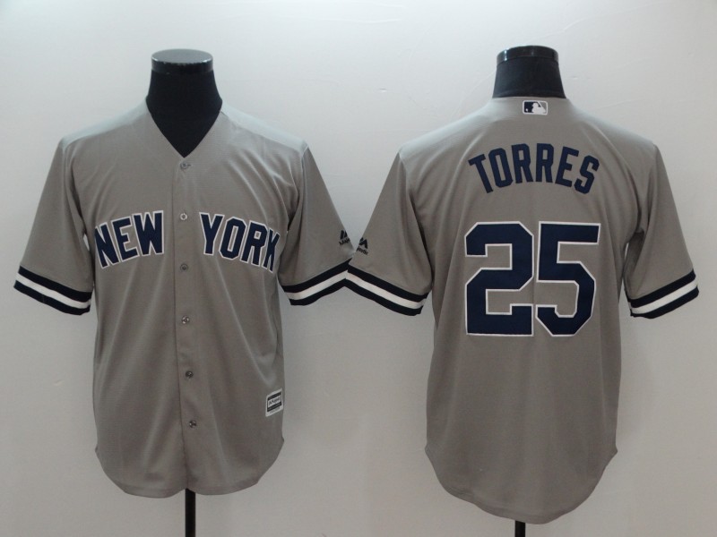 MLB New York Yankees #25 Torres Grey Color Jersey