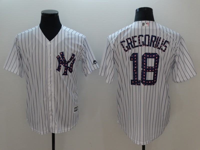 MLB New York Yankees #18 Gregorius White Game Independent Jersey