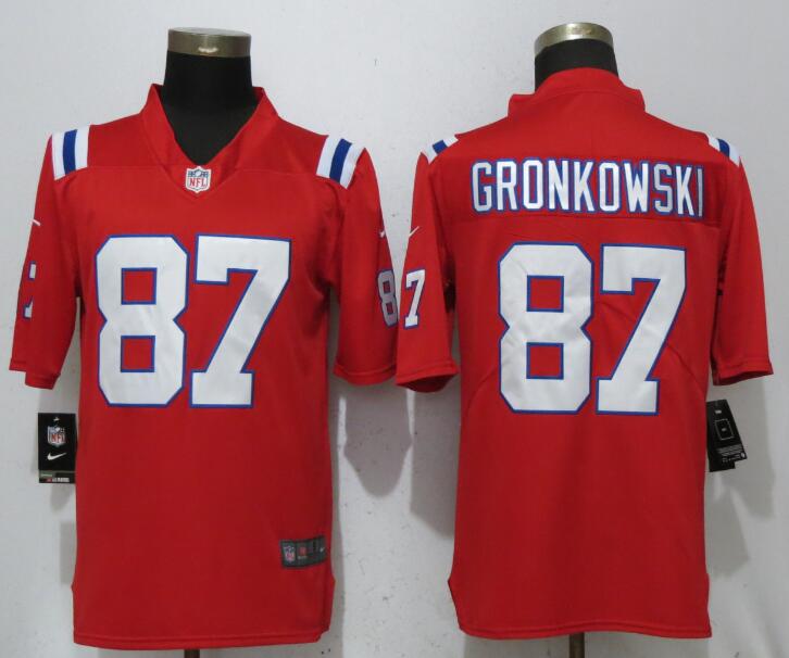 NFL Nike New England Patriots #87 Gronkowski Red 2018 Vapor Untouchable Limited Jersey