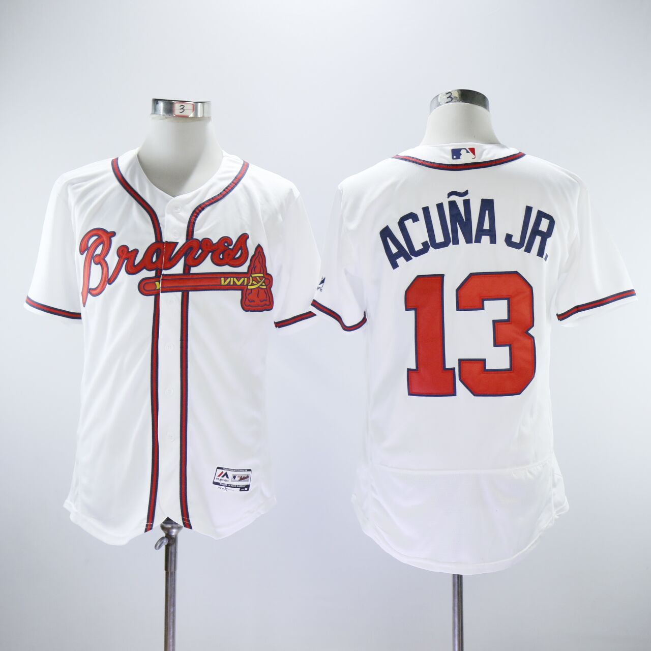 MLB Atlanta Braves #13 Acuna JR. White Elite Jersey