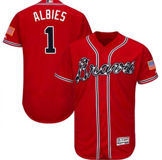 MLB Atlanta Braves #1 Albies Red Jersey