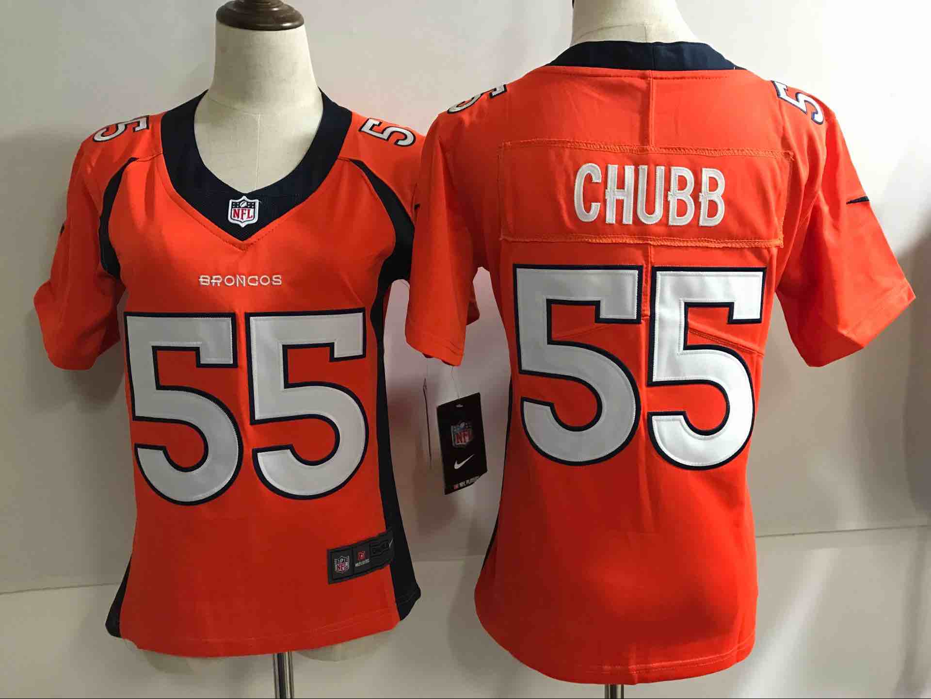 Womens NFL Denver Broncos #55 Chub Orange Vapor Jersey