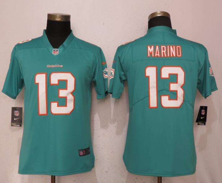 Womens Nike Miami Dolphins #13 Marino Green Vapor Untouchable Jersey