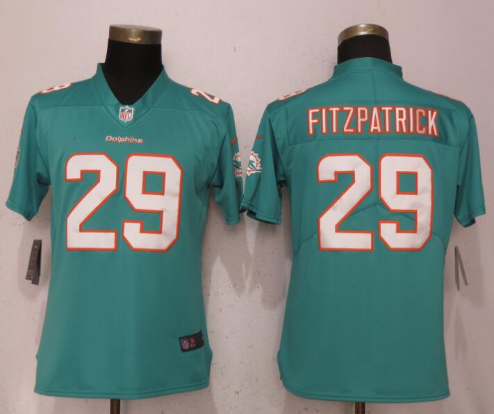 Womens Nike Miami Dolphins #29 Fitzpatrick Green Vapor Untouchable Jersey