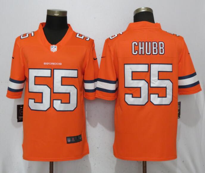 Nike Denver Broncos #55 Chubb Orange Color Rush Limited Jersey