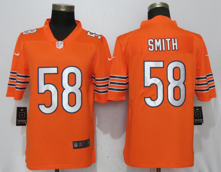 New Nike Chicago Bears #58 Smith Orange Vapor Untouchable Limited Jersey