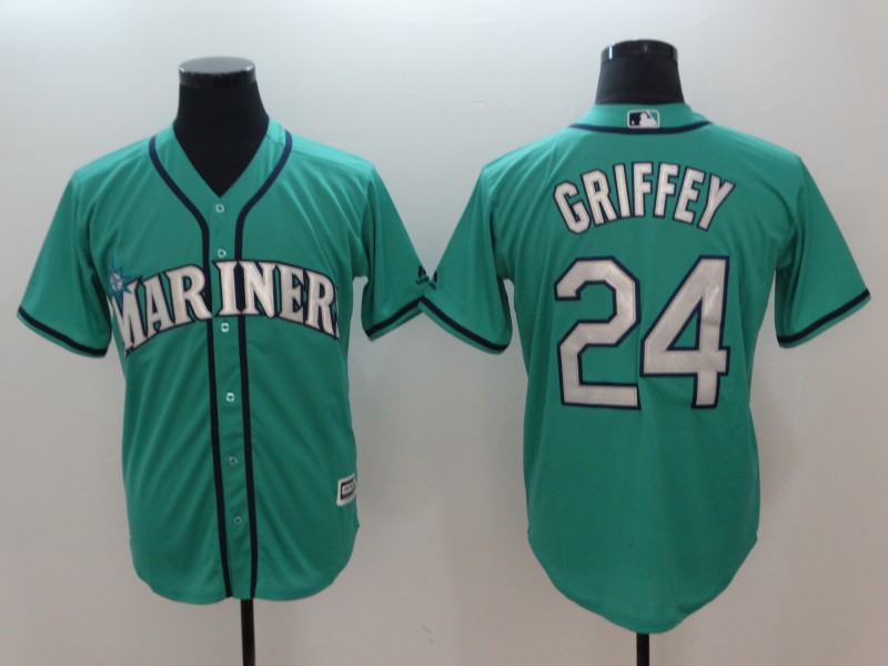 MLB Seattle Mariners #24 Griffey Green Game Jersey