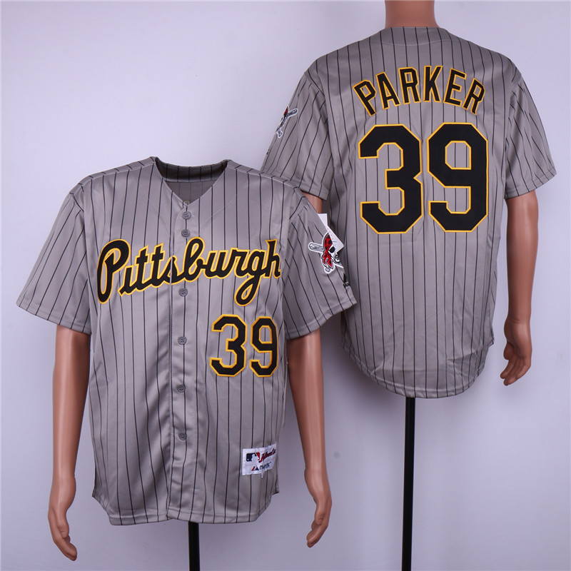 MLB Pittsburgh Pirates #39 Parker Grey Pinstripe Jersey