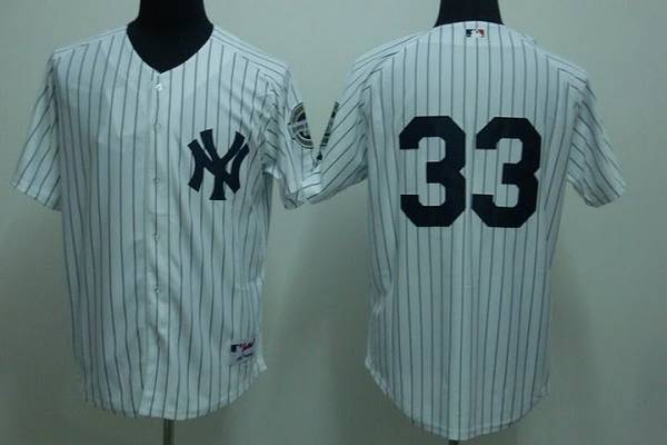 MLB New York Yankees #33 White Jersey Without Name