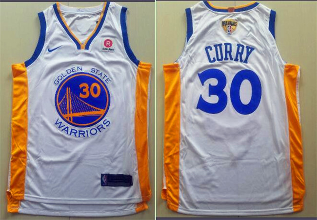 NBA Golden State Warriors #30 Curry White Finals Jersey