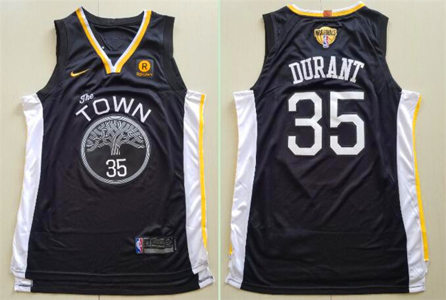 NBA Golden State Warriors #35 Durant Black Finals Jersey