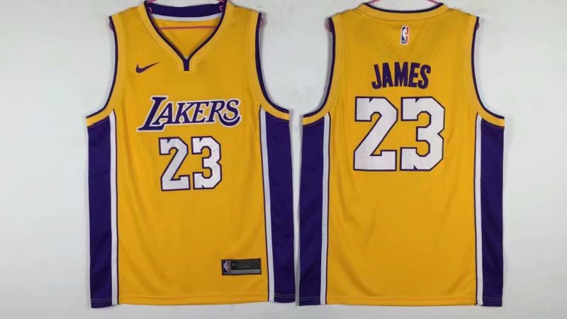 NBA Los Angeles Lakers #23 James Yellow Jersey