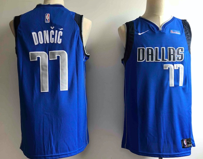 NBA Dallas Mavericks #77 Doncic Blue Jersey