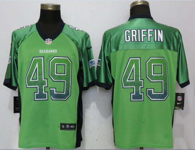 New Nike Seattle Seahawks 49 Griffin Drift Fashion Green Elite Jerseys  