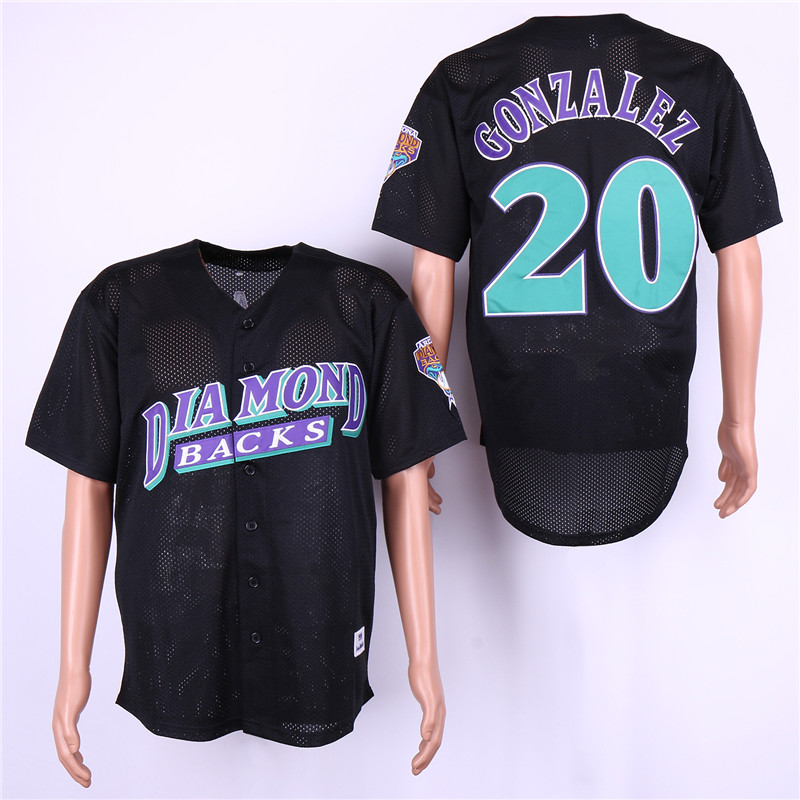 MLB Arizona Diamondbacks #20 Gonzalez Black Throwback Jersey