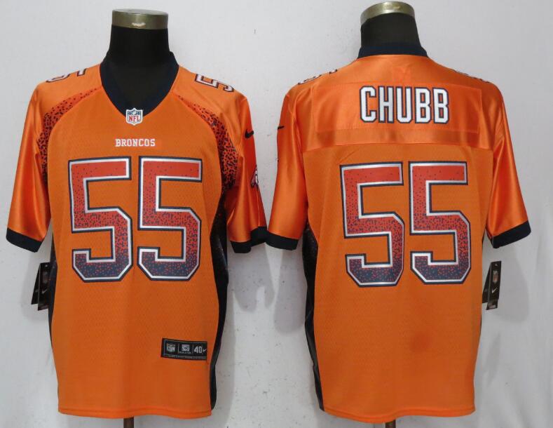 NEW Nike Denver Broncos 55 Chubb Drift Fashion Orange Elite Jersey 