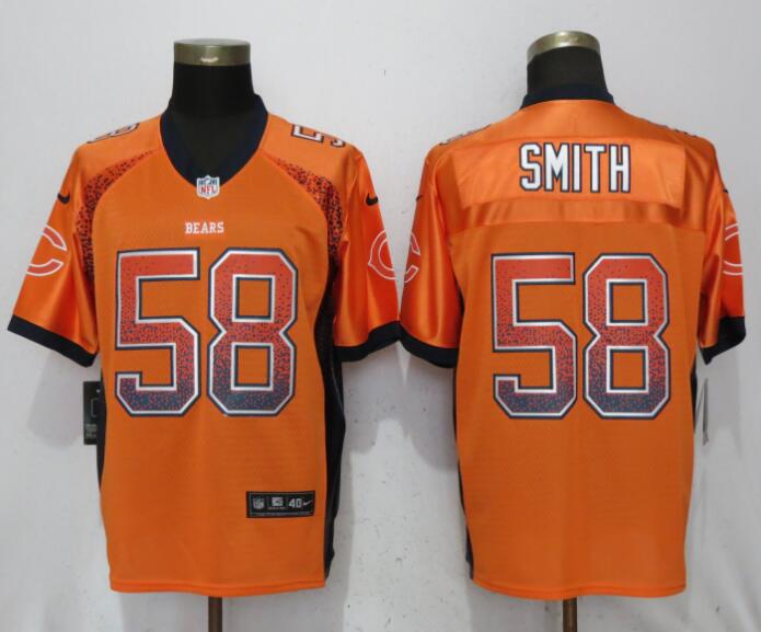 NEW Nike Chicago Bears 58 Smith Drift Fashion Orange Elite Jerseys  