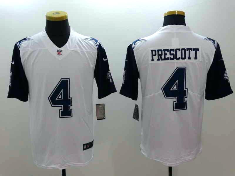 NFL Dallas Cowboys #4 Prescott White Color Rush Limited Jersey