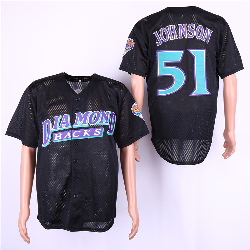 MLB Arizona Diamondbacks #51 Johnson Black Net Jersey