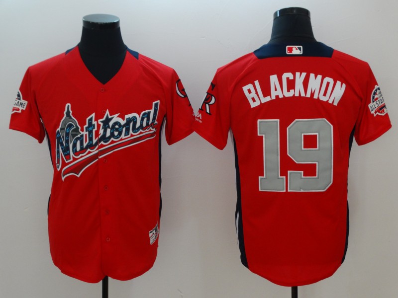 MLB All Star National #19 Blackmon Red Game Jersey