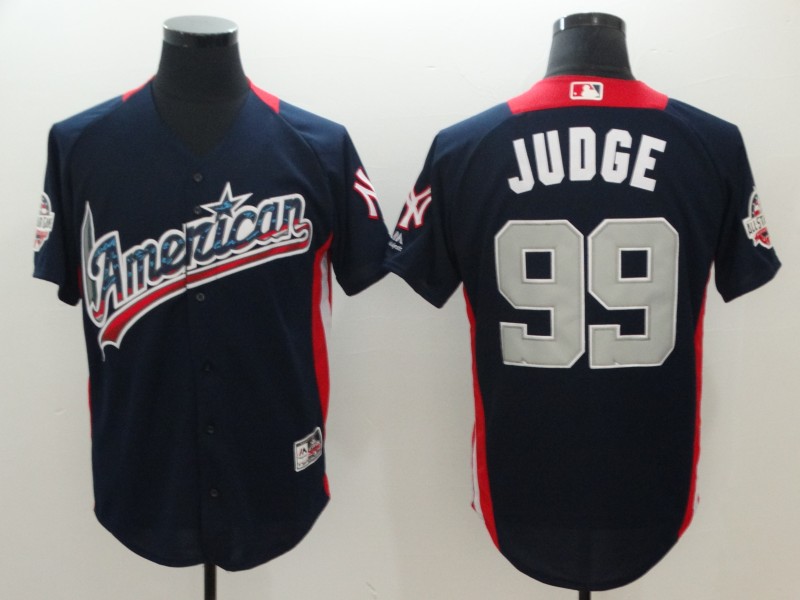 MLB All Star American #99 Judge Blue Game Jersey