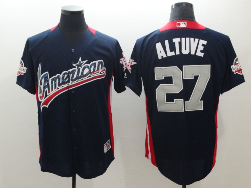 MLB All Star American #27 Altuve Blue Game Jersey