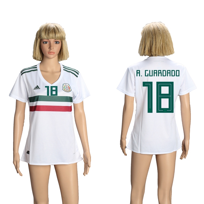 2018 World Cup Mexico #18 A.Guardado Away Womens Jersey