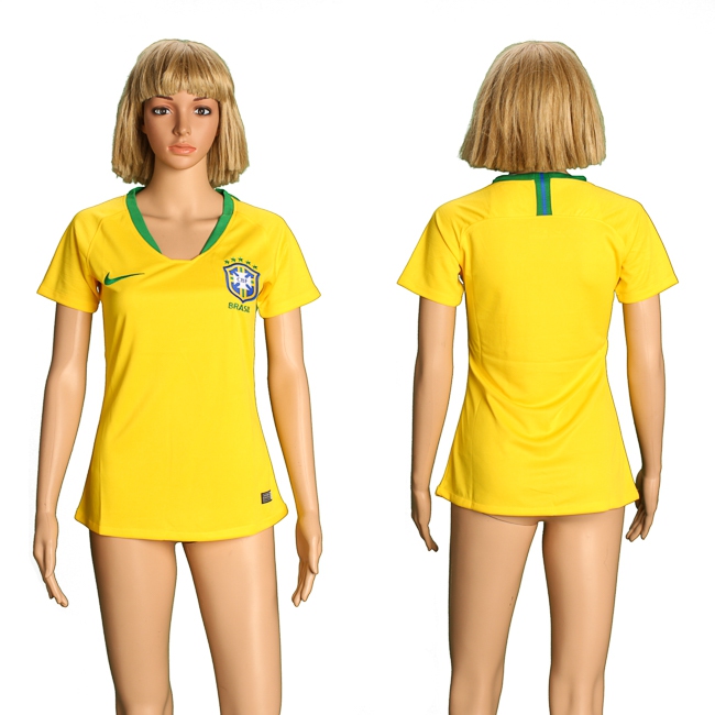 2018 World Cup Soccer Brazil Womens Home Jersey