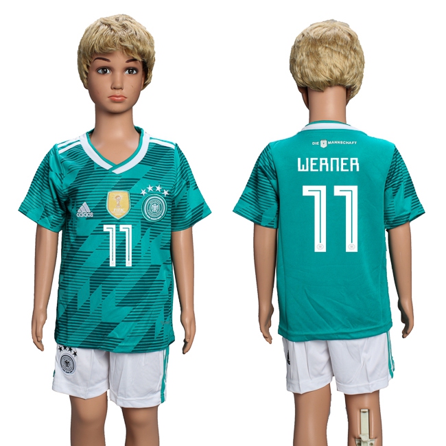 2018 World Cup Soccer Germany #11 Werner Away Kids Jersey