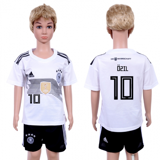 2018 World Cup Soccer Germany #10 Ozil Home Kids Jersey