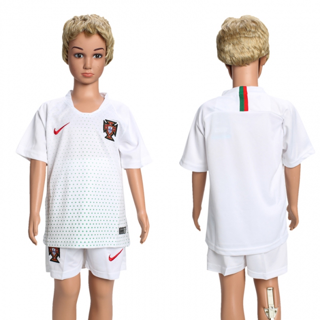 2018 World Cup Soccer Portugal Blank Away Kids Jersey