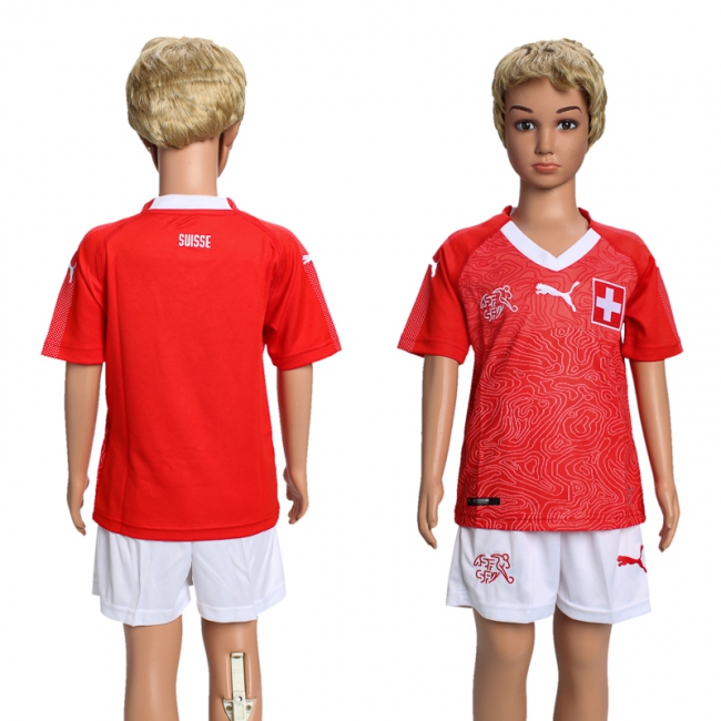 2018 World Cup Soccer Switzerland Blank Home Kids Jersey