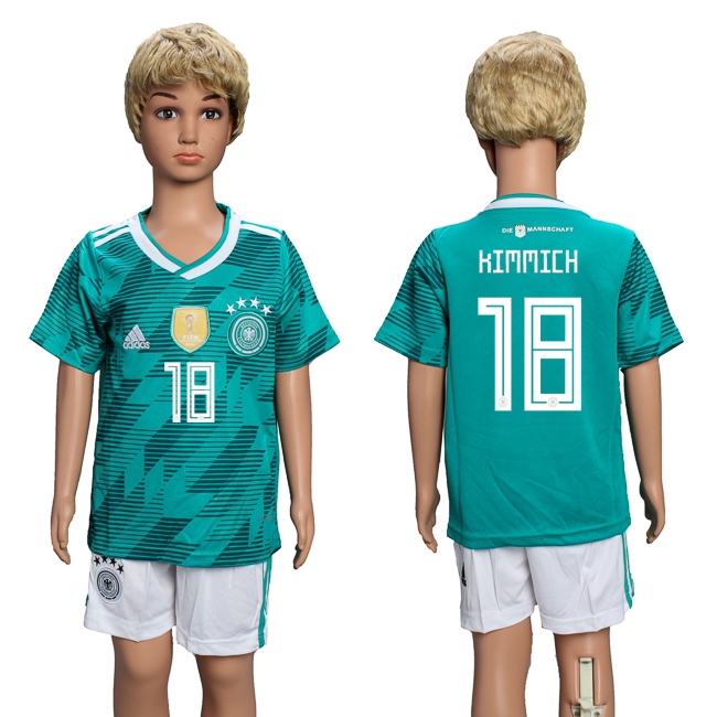 2018 World Cup Soccer Germany #18 Kimmich Away Kids Jersey