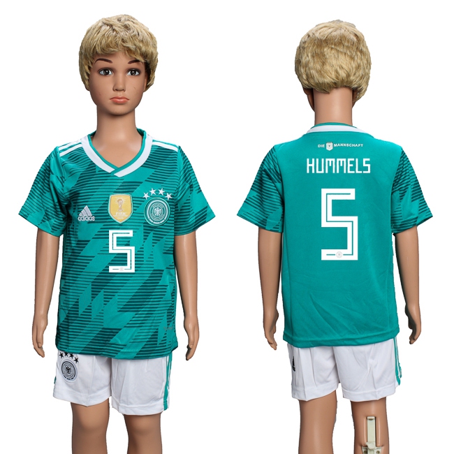 2018 World Cup Soccer Germany #5 Kummels Away Kids Jersey