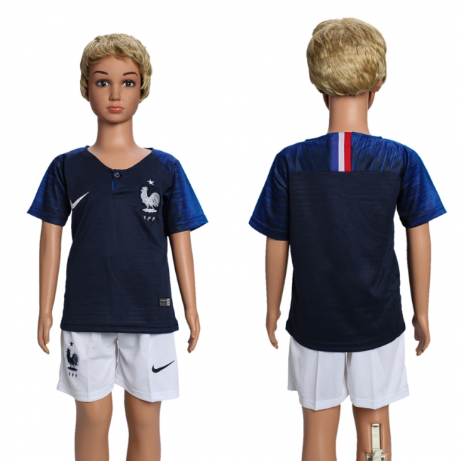 2018 World Cup Soccer French Home Kids Jersey