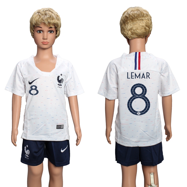 2018 World Cup Soccer French #8 Lemar Home Kids Jersey