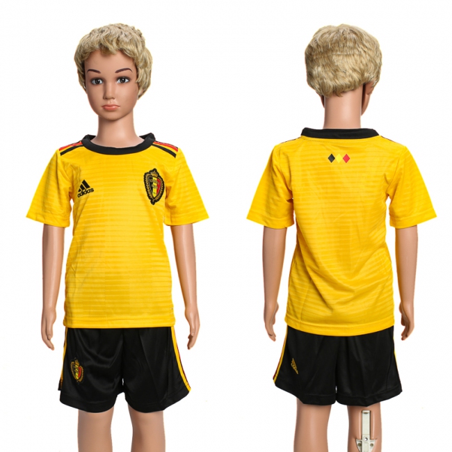 2018 World Cup Soccer Belgium Blank Away Kids Jersey