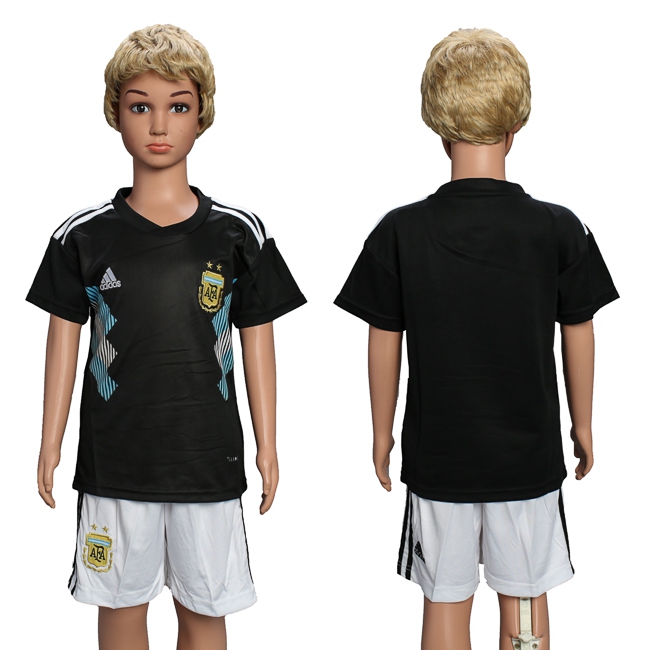 2018 World Cup Argentina Soccer Blank Away Kids Jersey
