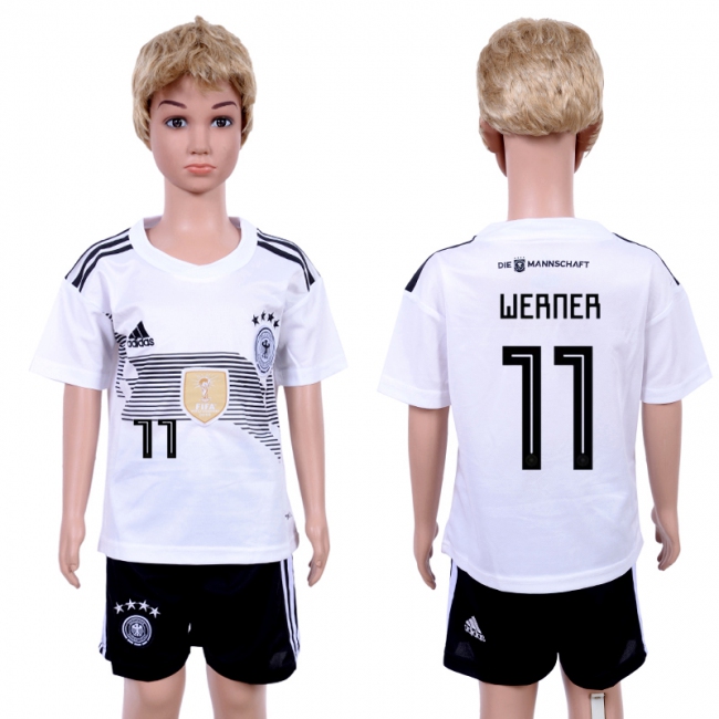 2018 World Cup Soccer Germany #11 Werner Home Kids Jersey
