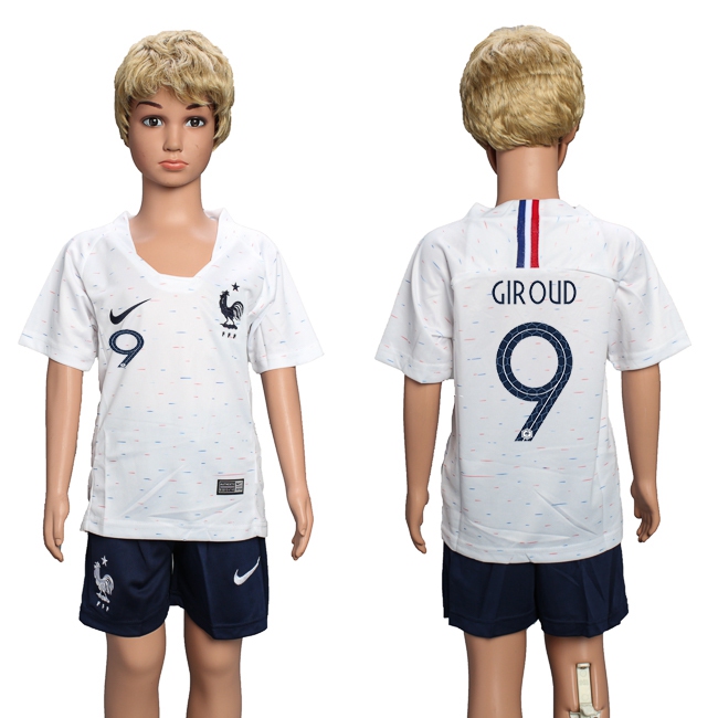 2018 World Cup Soccer French #9 Giroud Home Kids Jersey