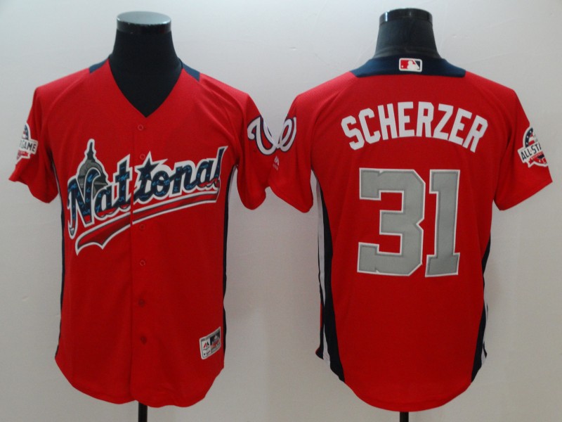 MLB Washington Nationals #31 Scherzer National Red All Star Jersey