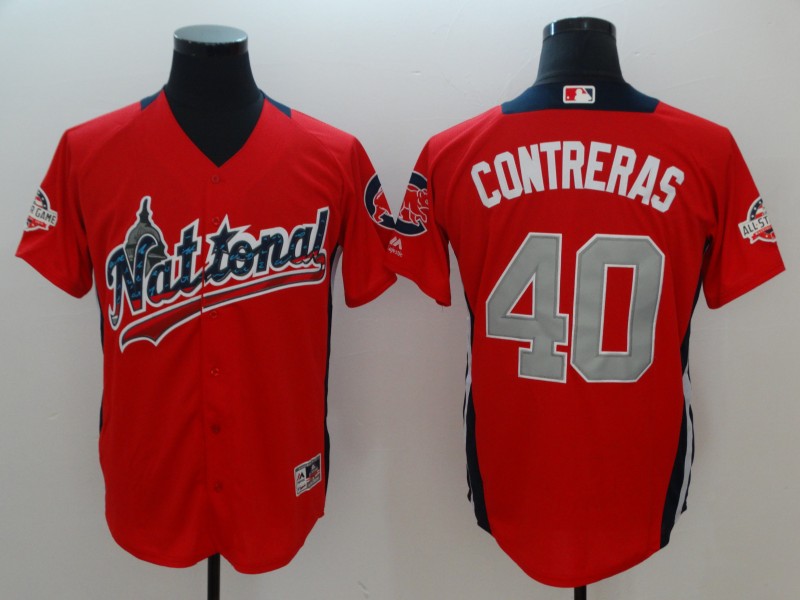 MLB Chicago Cubs #40 Contreras National All Star Red Jersey