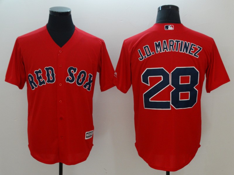 MLB Boston Red Sox #28 J.D. Martinez Red Game Jersey
